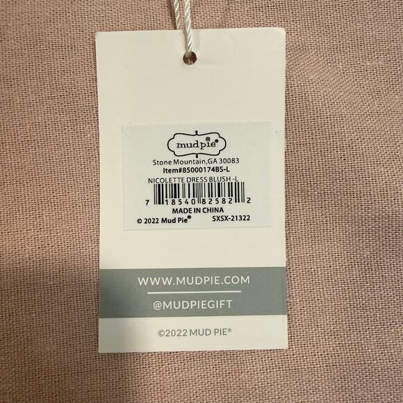 Mud Pie Nicolette Dress Blush Pink Tiered Sleeveless L NWT - Picture 7 of 10